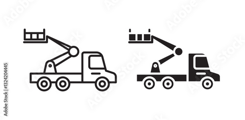 cherry picker icon pack in flat and thin liner vectors graphic for ui designs