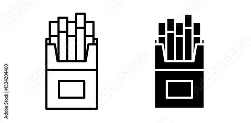 cigarete box icon pack in flat and thin liner vectors graphic for ui designs