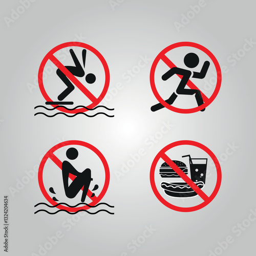  Pool Rules- No Diving, No Running, No Jumping, No Food or Drinks