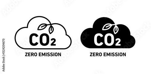 CO2 emission icon pack in flat and thin liner vectors graphic for ui designs