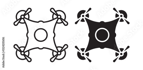 drone icon pack in flat and thin liner vectors graphic for ui designs
