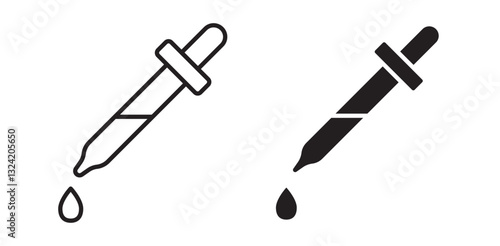 Dropper icon pack in flat and thin liner vectors graphic for ui designs