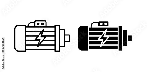 electric motor icon pack in flat and thin liner vectors graphic for ui designs