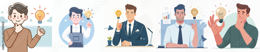 Vector of man showing great idea gesture Vector of man showing great idea gesture