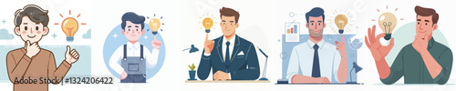 Vector of man showing great idea gesture