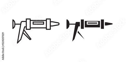 Glue gun icon pack in flat and thin liner vectors graphic for ui designs