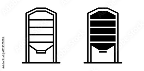 Granary icon pack in flat and thin liner vectors graphic for ui designs