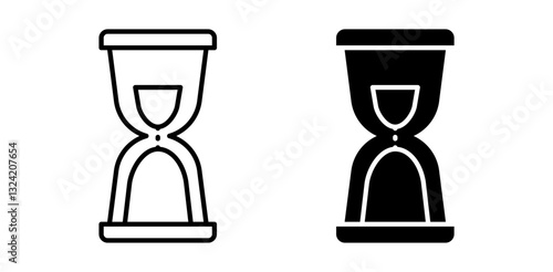 hourglass icon pack in flat and thin liner vectors graphic for ui designs