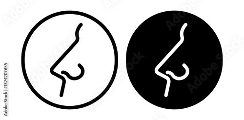 Human nose icon pack in flat and thin liner vectors graphic for ui designs