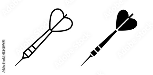 Hunting darts icon pack in flat and thin liner vectors graphic for ui designs