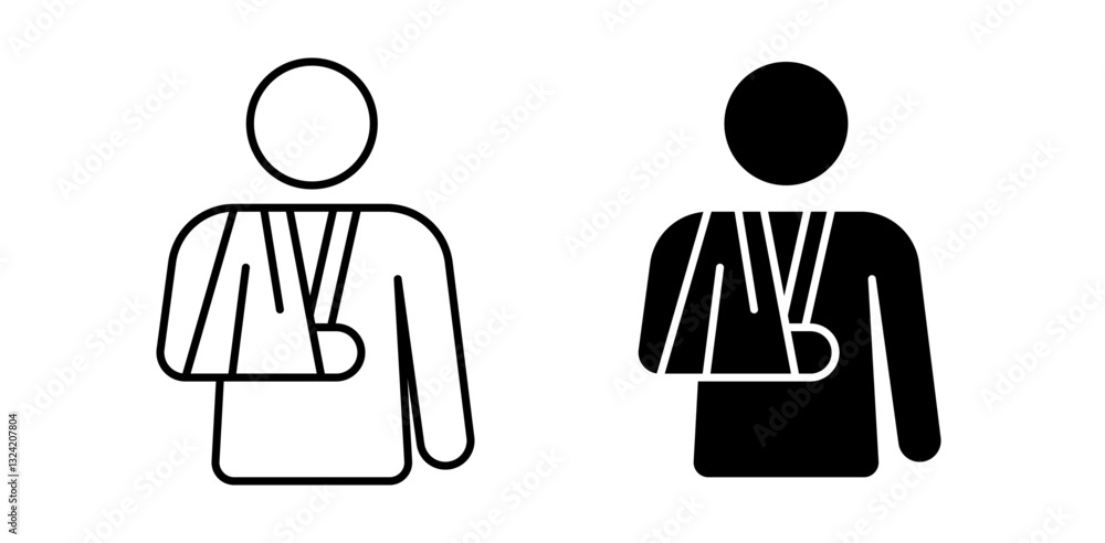 Injured man icon pack in flat and thin liner vectors graphic for ui designs Injured man icon pack in flat and thin liner vectors graphic for ui designs