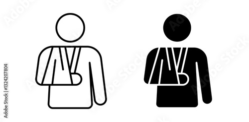 Injured man icon pack in flat and thin liner vectors graphic for ui designs