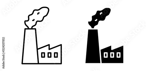 Industrial pollution icon pack in flat and thin liner vectors graphic for ui designs