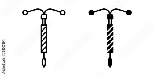 Intrauterine device icon pack in flat and thin liner vectors graphic for ui designs
