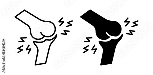 joint pain icon pack in flat and thin liner vectors graphic for ui designs
