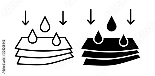 layers soft fabric icon pack in flat and thin liner vectors graphic for ui designs