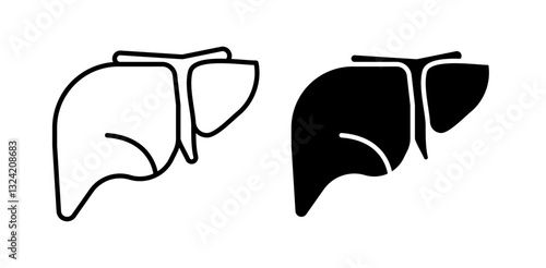 Liver icon pack in flat and thin liner vectors graphic for ui designs
