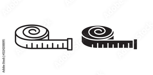 Measuring tape icon pack in flat and thin liner vectors graphic for ui designs