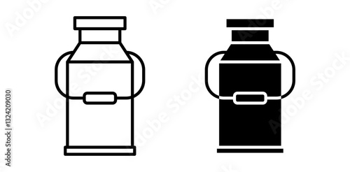milk can icon pack in flat and thin liner vectors graphic for ui designs