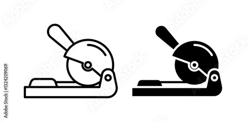 miter saw icon pack in flat and thin liner vectors graphic for ui designs