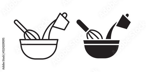 Mixing ingredients icon pack in flat and thin liner vectors graphic for ui designs