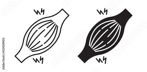 Muscle pain icon pack in flat and thin liner vectors graphic for ui designs