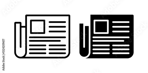newspaper icon pack in flat and thin liner vectors graphic for ui designs