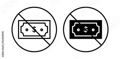 No money icon pack in flat and thin liner vectors graphic for ui designs