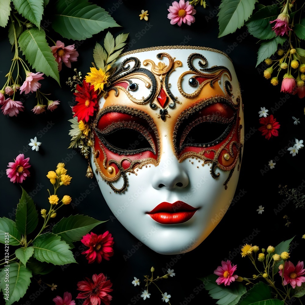 Carnival mask design of black background Carnival mask design of black background