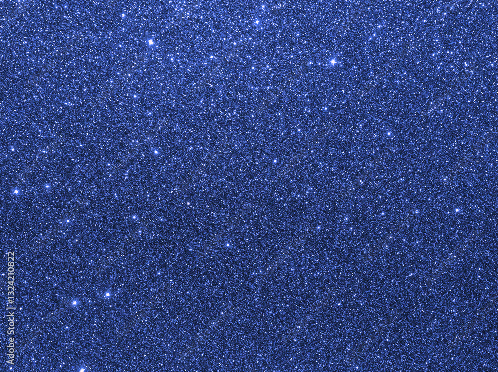 Obraz premium Indigo blue sparkle background. Blue glitter background. Blue glimmer. Abstract twinkle texture. Glitter surface. Glimmer layout. Holiday layout. Diamond, stars surface. Celebration holiday background
