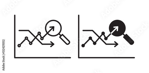 Predictive Analytics icon pack in flat and thin liner vectors graphic for ui designs
