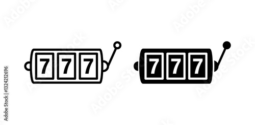 slot machine icon pack in flat and thin liner vectors graphic for ui designs