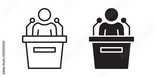 speaker icon pack in flat and thin liner vectors graphic for ui designs