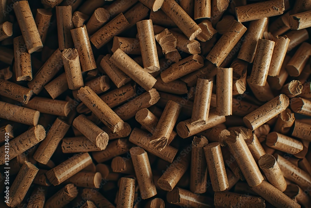 detailed color picture of Top view of wooden pellets, used for various applications. detailed color picture of Top view of wooden pellets, used for various applications.