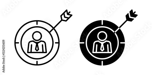 targeted marketing icon pack in flat and thin liner vectors graphic for ui designs
