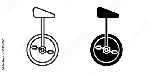 Unicycle icon pack in flat and thin liner vectors graphic for ui designs