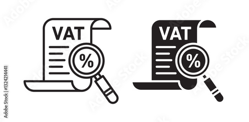 VAT taxes icon pack in flat and thin liner vectors graphic for ui designs