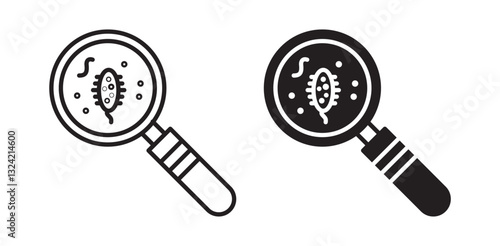 Virus research icon pack in flat and thin liner vectors graphic for ui designs