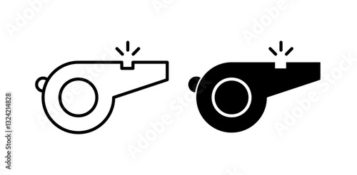 whistle icon pack in flat and thin liner vectors graphic for ui designs