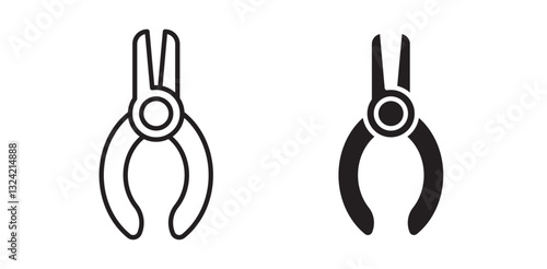 Wire cutter icon pack in flat and thin liner vectors graphic for ui designs
