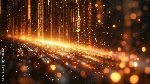 Wallpaper Mural Dazzling golden light streams, sparkling bokeh illuminates, creating an ethereal atmosphere Torontodigital.ca