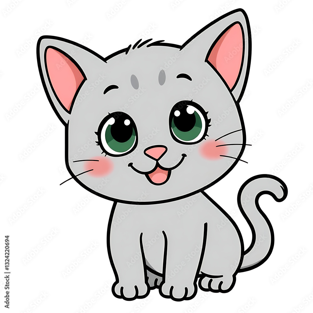 Adorable Gray Kitten Smiling Adorable Gray Kitten Smiling