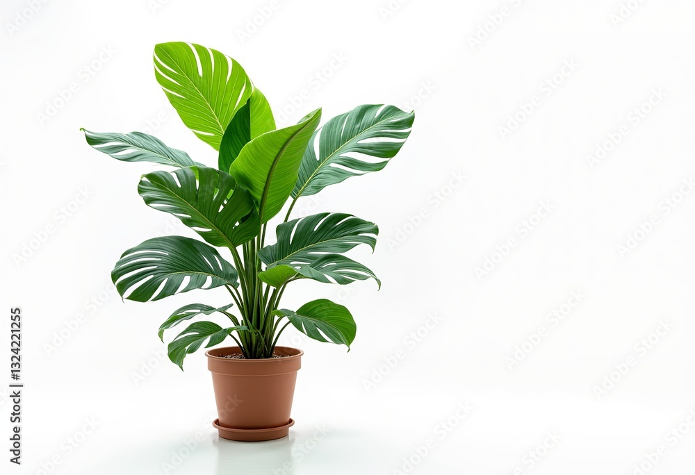 Enhance your design projects with this high-quality studio image featuring a variety of vibrant palm houseplants, set against a clean white backdrop, perfect for illustrating plant care guides, interi