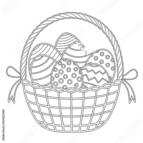 basket with easter eggs