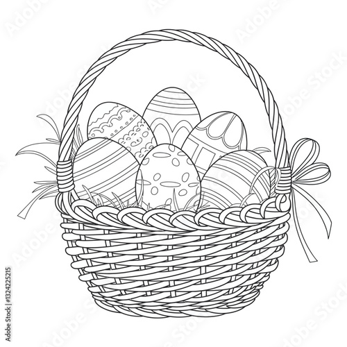 easter basket with eggs