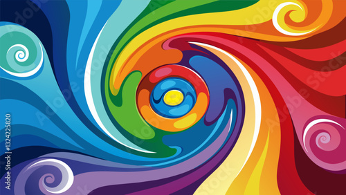 Colors blend and swirl together reflecting the complex and often conflicting emotions that each participant is experiencing.. Vector illustration