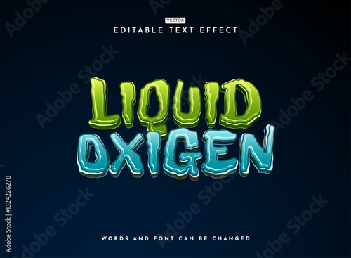 fantasy liquid 3d oxygen blue green fresh color shape text effect