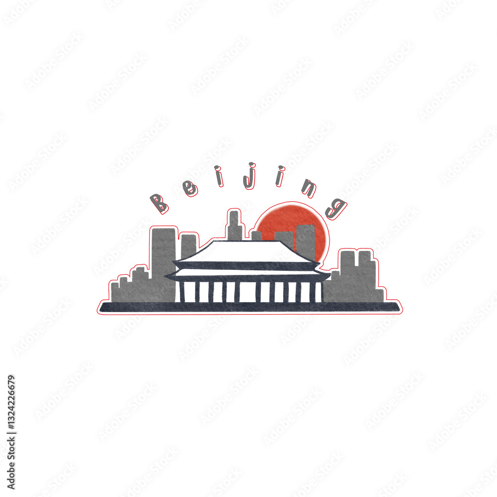 Obraz premium minimal skyline beijing