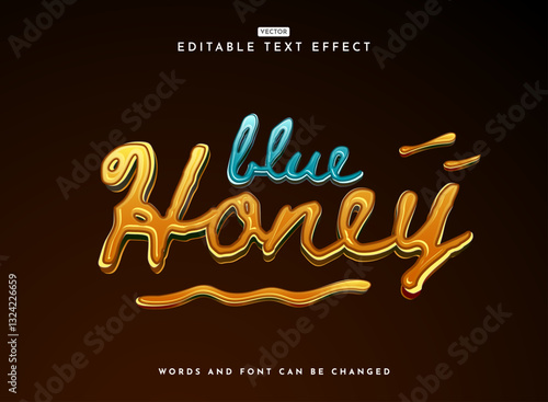 script liquid 3d blue honey fresh color shapes text effect