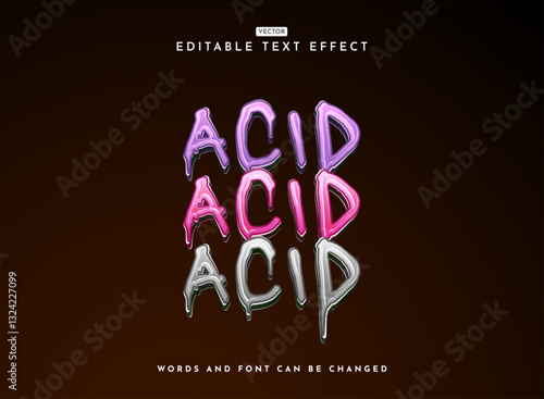 fluid liquid 3d droplet acid fresh color colorful text effect